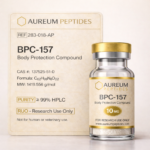 BPC-157 peptide supplement bottle for body protection and healing