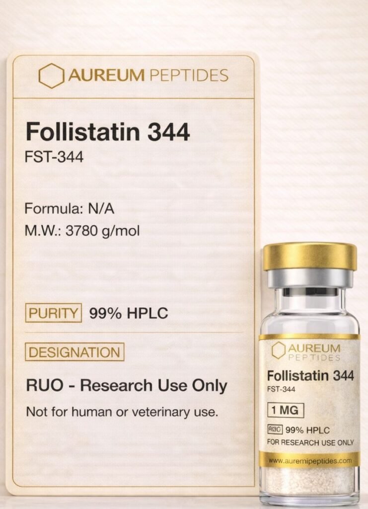 Follistatin 344 1mg research peptide vial for muscle growth studies