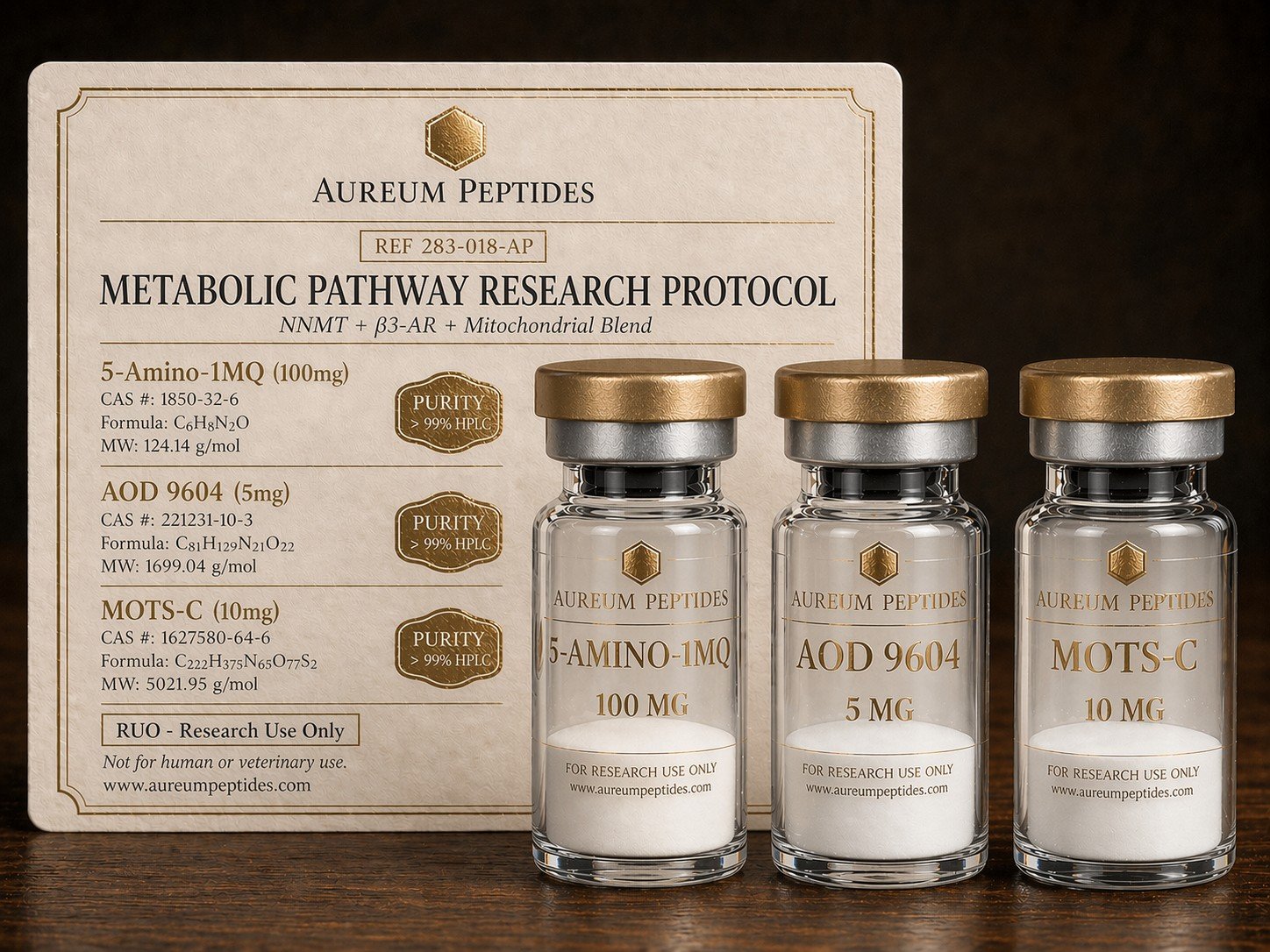 Metabolic Pathway Research Protocol (5-Amino-1MQ + AOD 9604 + MOTS-C)