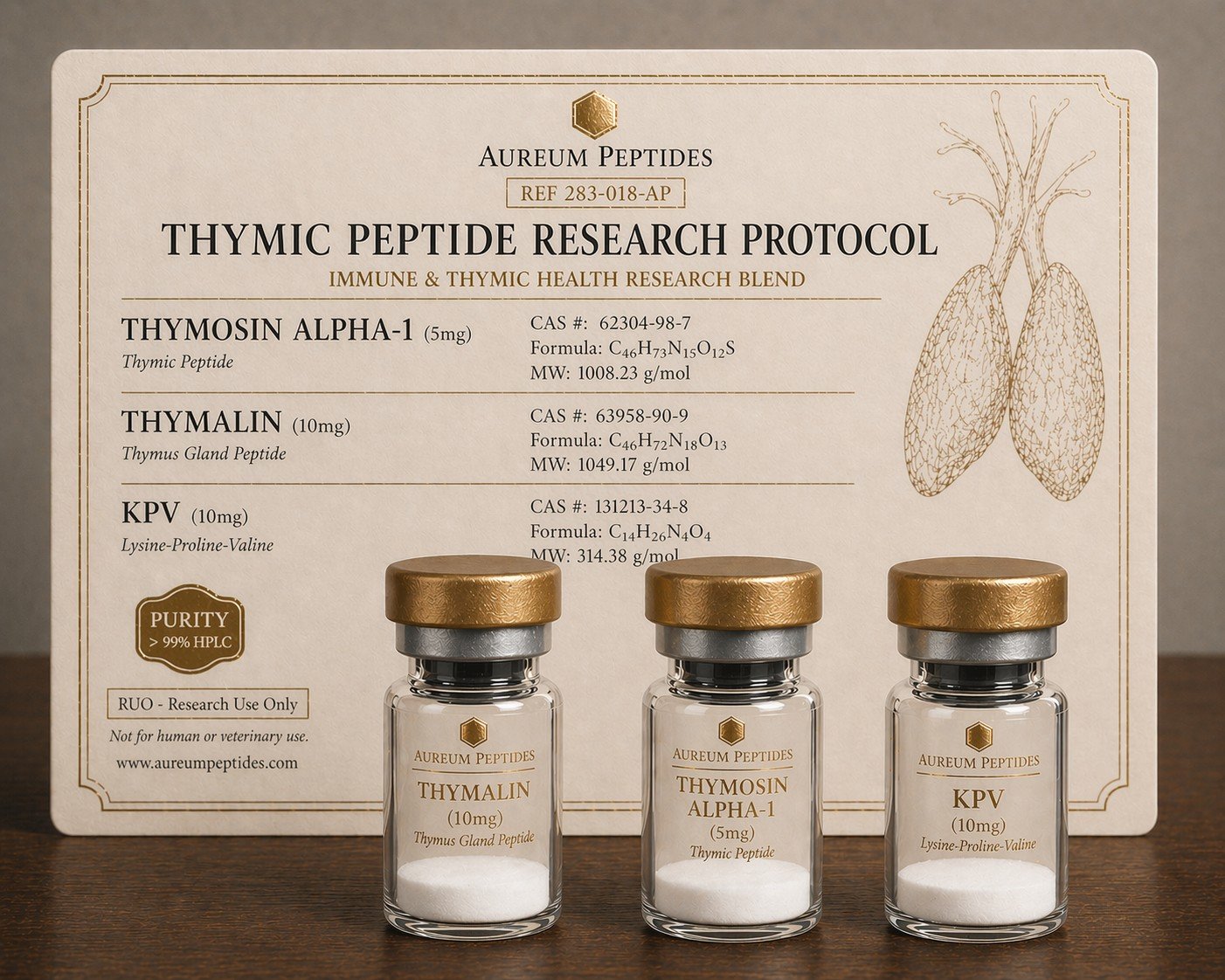 Thymic Peptide Research Protocol (Thymosin Alpha-1 + Thymalin + KPV)